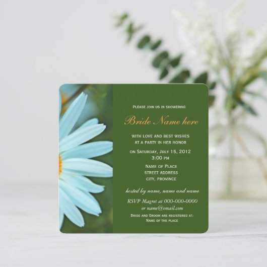 Hübsche Brautpartys aus weißer Blume Einladung (Stehend Vorderseite)