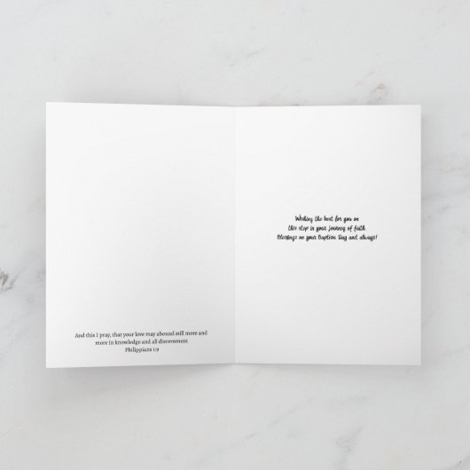 Hübsche Brilliant Blue Sky Cross Taufkarte Karte (Innenseite)