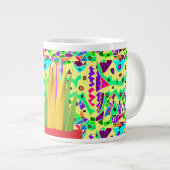 Hübsche brüchige gemusterte Kunst surreal Jumbo-Tasse (Vorderseite Rechts)