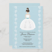 Hübsche brünette Brautparty-Einladungen Einladung (Vorne/Hinten)