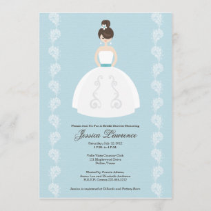 Hübsche brünette Brautparty-Einladungen Einladung