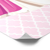 Hübsche Brünette Princess Geburtstagsparty Poster (Ecke)