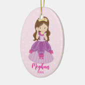 Hübsche brünette Prinzessin Christmas Ornament (Links)