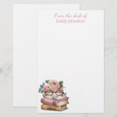 Hübsche Bücher Personalisiert Briefpapier (Vorne/Hinten)