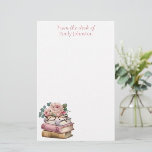 Hübsche Bücher Personalisiert Briefpapier (Stehend Vorderseite)