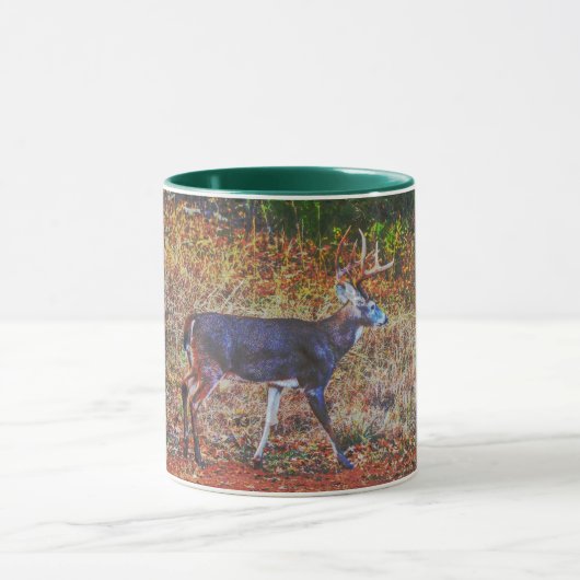 Hübsche Buck Walking Hirsche Kunst Tasse (Zentrum)