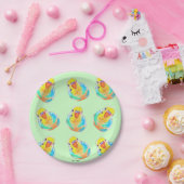 Hübsche Budgerigar Parakeet Vogelgewässer Niedlich Pappteller (Party)