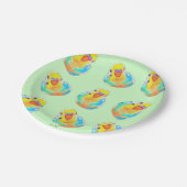 Hübsche Budgerigar Parakeet Vogelgewässer Niedlich Pappteller (Schrägansicht)