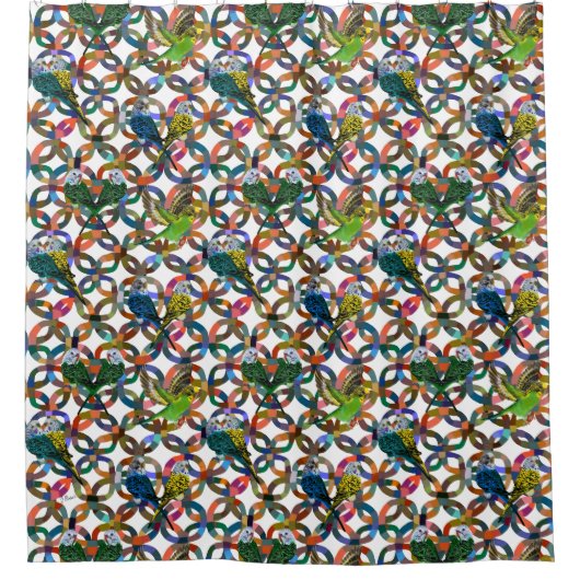 Hübsche Budgien Duschvorhang (Vorderseite)