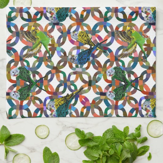 Hübsche Budgien Geschirrtuch (Gefaltet)