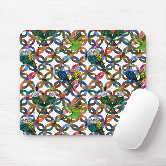Hübsche Budgien. Mousepad (Mit Mouse)