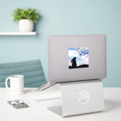 Hübsche Bunny & Bird Wasserfarbe Silhouette Aufkleber (Laptop auf Schreibtisch)