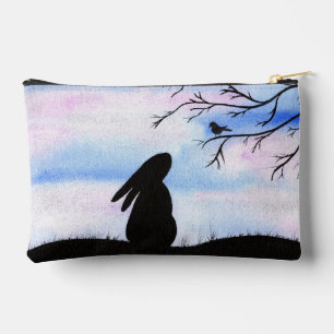 Hübsche Bunny & Bird Wasserfarbe Silhouette Zubehörtasche