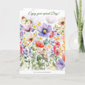 Hübsche bunt Sommer Blume Schwester Geburtstag Karte (Rückseite)