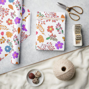 Hübsche bunte Blumen-Hochzeitsgeschenkpapier Geschenkpapier