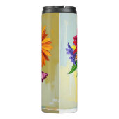 Hübsche bunte Blumen im Vasen Thermosbecher (Rückseite)