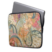 Hübsche bunte Blumen und Muster, Regenbogen Laptopschutzhülle (Vorderseite Links)