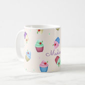Hübsche bunte Cupcakes Kaffeetasse (Vorderseite Links)