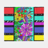 Hübsche Bunte Folklore Art Bird und Blume Fleecedecke (Vorderseite (Horizontal))