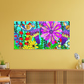 Hübsche Bunte Folklorekunst Vogel und Blume Po Leinwanddruck (Insitu (Wohnzimmer))