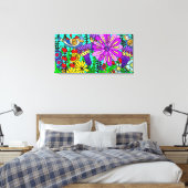 Hübsche Bunte Folklorekunst Vogel und Blume Po Leinwanddruck (Insitu (Schlafzimmer))