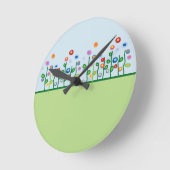Hübsche, bunte künstlerische Blume Garten Runde Wanduhr (Winkel)