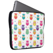 Hübsche bunte Regenbogen-Eulen-Muster-Tween-Kinder Laptopschutzhülle (Vorne Rechts)