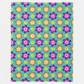 Hübsche bunte Retro-Blumen Große Fleece-Decke Fleecedecke (Vorderseite)