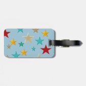 Hübsche, bunte Sterne Gepäckanhänger (Rückseite horizontal)
