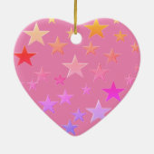 Hübsche, bunte Sterne Keramik Ornament (Hinten)