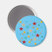 Hübsche, bunte Sterne Magnet (Vorderseite/Rückseite)