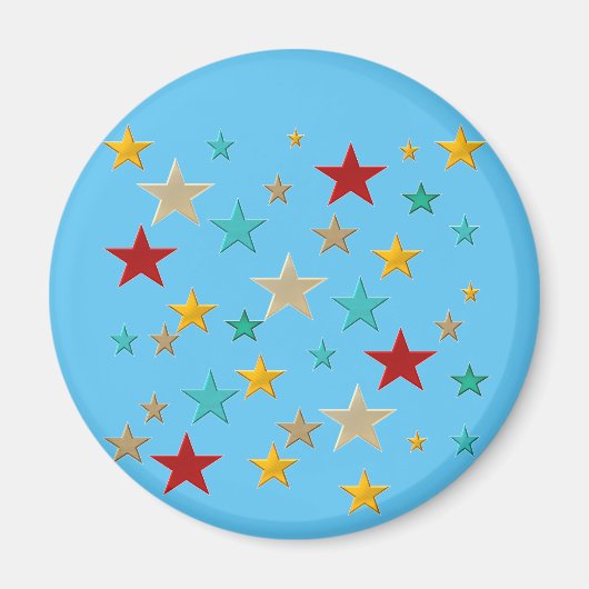 Hübsche, bunte Sterne Magnet (Vorne)