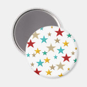 Hübsche, bunte Sterne Magnet (Vorderseite/Rückseite)