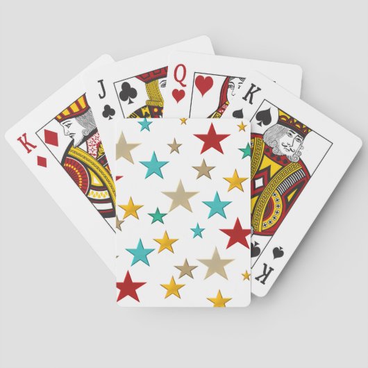 Hübsche, bunte Sterne Spielkarten (Rückseite)