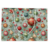 HÜBSCHE BUNTE WEIHNACHTSDEKORATIONEN GROßE GESCHENKTÜTE (Rückseite)