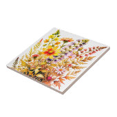 Hübsche bunte Wildblumen Aquarell  Fliese (Seite)
