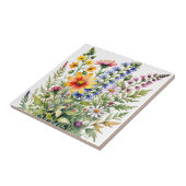Hübsche bunte Wildblumen Aquarellmalerei Fliese (Seite)