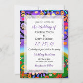 Hübsche bunter Boho Whimsical Tree Wedding Einladung (Vorderseite)
