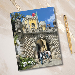Hübsche Burg Sintra Portugal Fotografy Travel Feiertagspostkarte