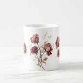 Hübsche burgunderrote Blumen Kaffeetasse (Mittel)
