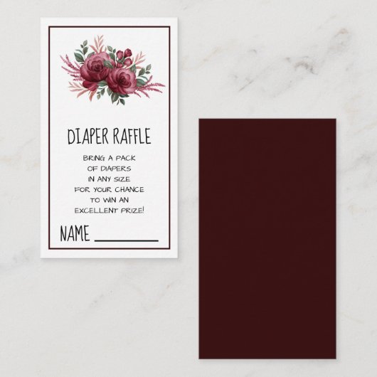 Hübsche Burgundy-Blume Begleitkarte (Vorne/Hinten)