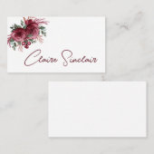 Hübsche Burgundy-Blume Visitenkarte (Vorne/Hinten)