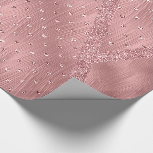 Hübsche Bürsten-Anschläge mit Sequin-Herz-Rose Geschenkpapier (Ecke)