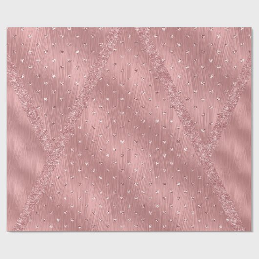 Hübsche Bürsten-Anschläge mit Sequin-Herz-Rose Geschenkpapier (Flach)