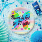 HÜBSCHE BUTTERFLY 70. GEBURTSTAG PAPIERTELLER (Party)