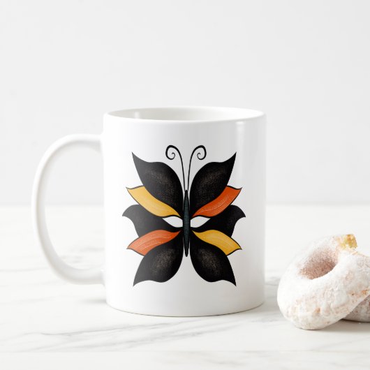 Hübsche Butterfly Abstrakte Kunst Kaffeetasse (Mit Donut)