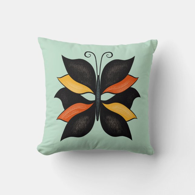 Hübsche Butterfly Abstrakte Kunst Kissen (Vorderseite)