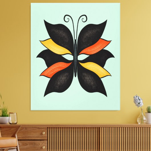 Hübsche Butterfly Abstrakte Kunst Leinwanddruck (Insitu (Wohnzimmer))