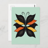 Hübsche Butterfly Abstrakte Kunst Postkarte (Vorne/Hinten)
