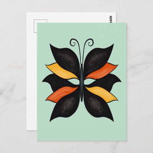 Hübsche Butterfly Abstrakte Kunst Postkarte (Vorne/Hinten)